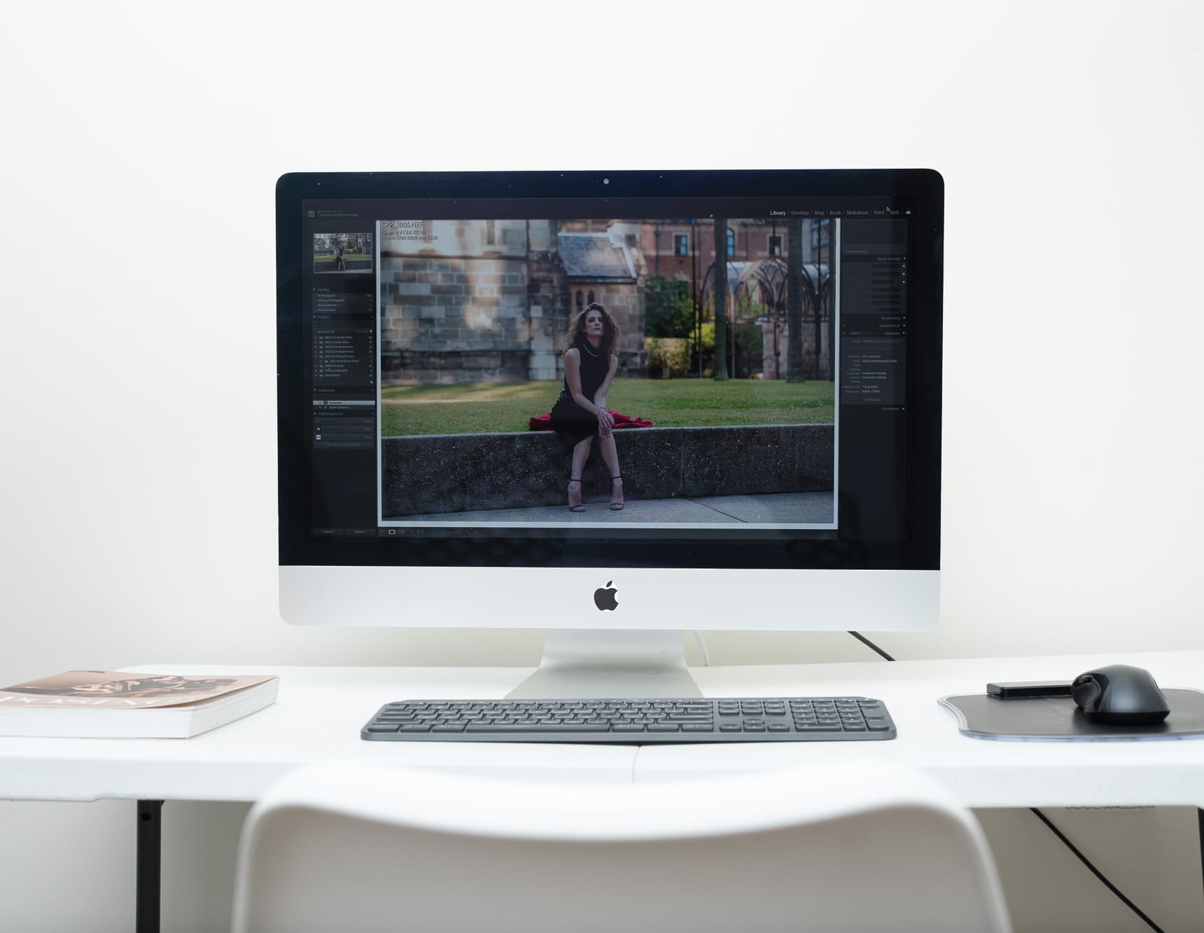 Chamara Perera Photography studio photo editing desk with iMAC computer used to enhance professional photography sessions.